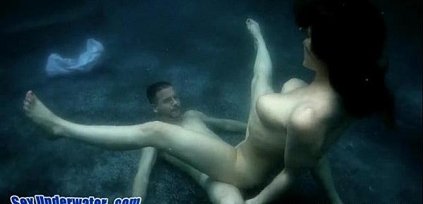  Busty Babe Fucks Underwater